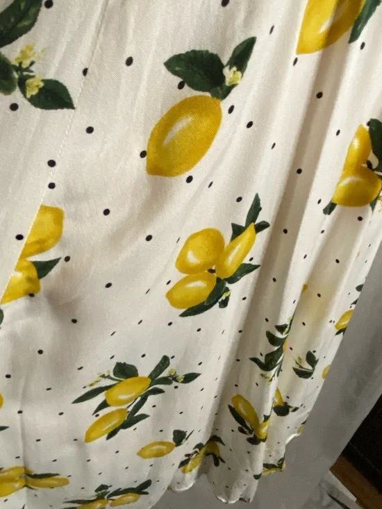 torrid White Midi Dress with Yellow Lemon Print - Picture 6 of 6